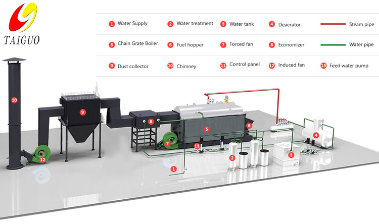 DZL Chain Grate Biomass Boiler system