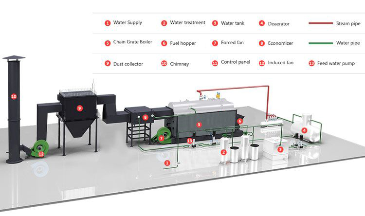 DZH biomass fired boiler system